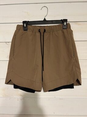 Men's Squat Wolf Performance Drawstring Shorts - Brown